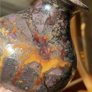 🌹ARTIST SIGNED 2001 VINTAGE UNIQUE STONE LOOK FINISH